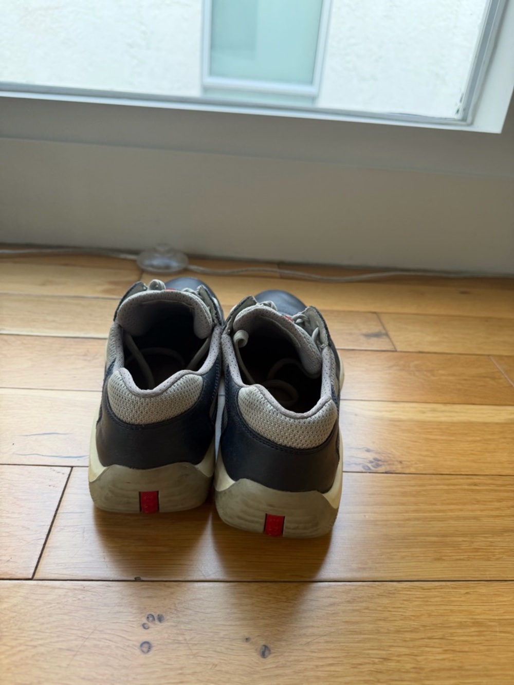 Prada Navy, Gray and Red Men’s Lace-Up Sneakers - Picture 5 of 7